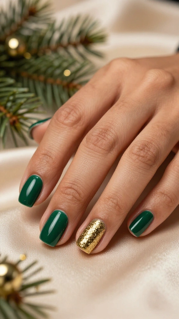 Emerald Green with Micro-Glitter Accent