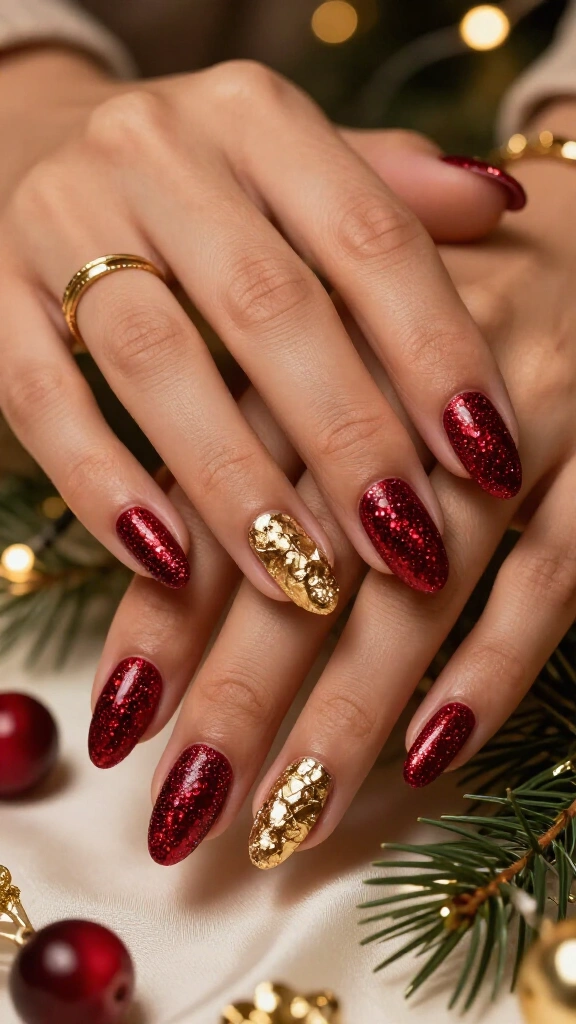 Sugared Cranberry & Gold Leaf