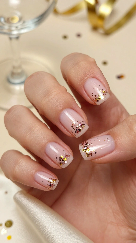 Confetti Glitter Topper on Sheer Pink