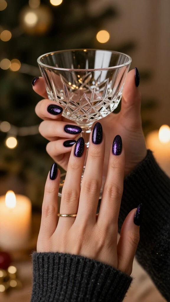 Deep Plum with Iridescent Shimmer