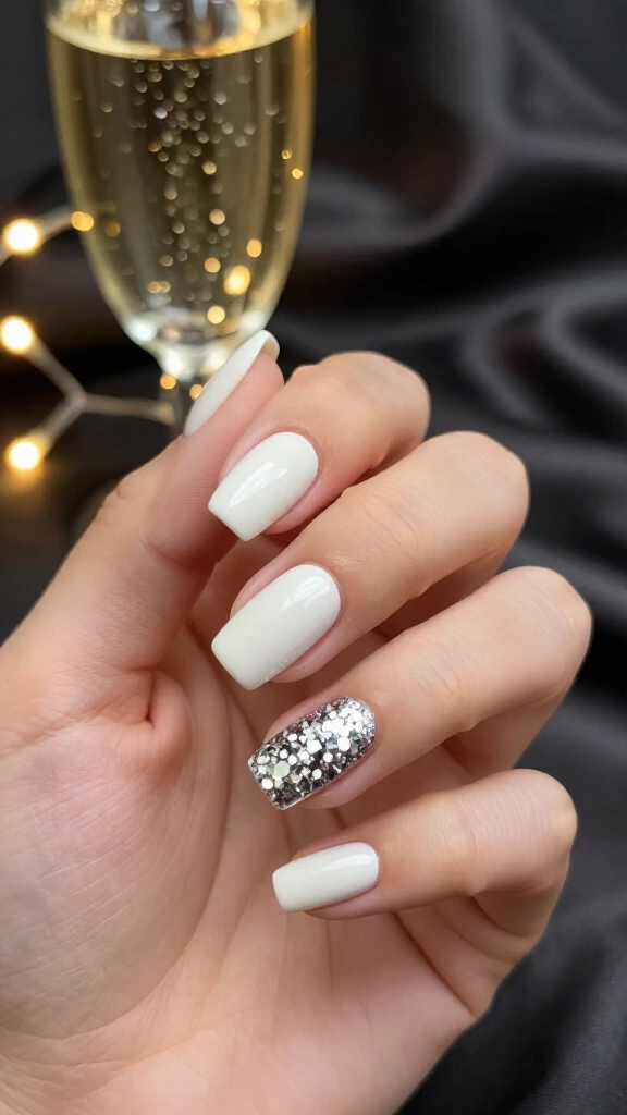 Chunky Disco Ball Accent Nail