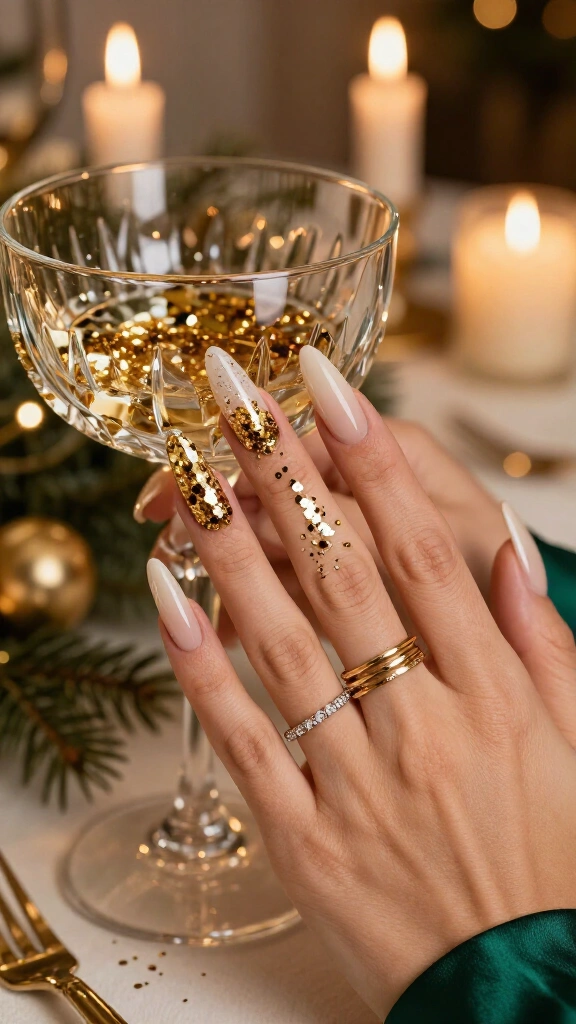 Golden Champagne Confetti Burst