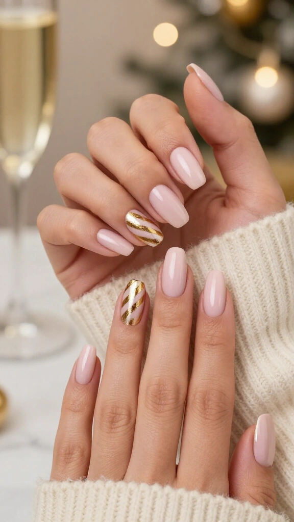 Diagonal Metallic Ribbon Stripes