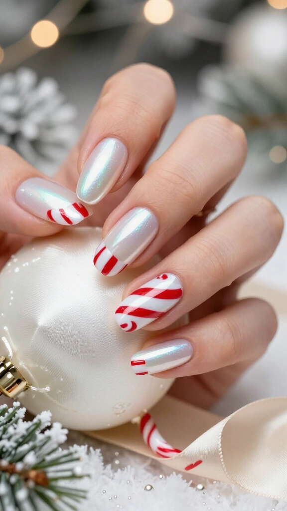 Glazed Donut Candy Cane Swirls