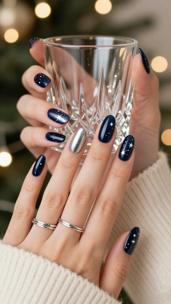 Midnight Navy With Constellation Stars