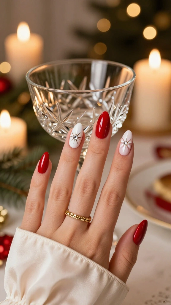Glossy Cherry Red With Starbursts