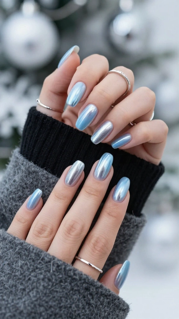 Frosted Icy Blue Chrome