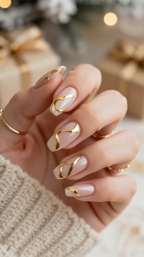 Golden Ribbon Swirls