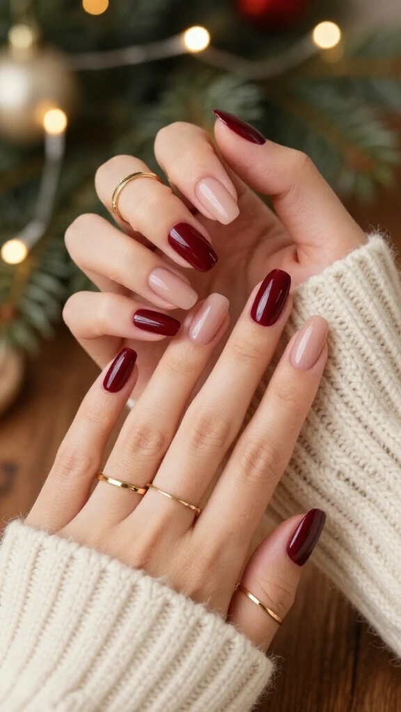Rich Burgundy With Negative Space