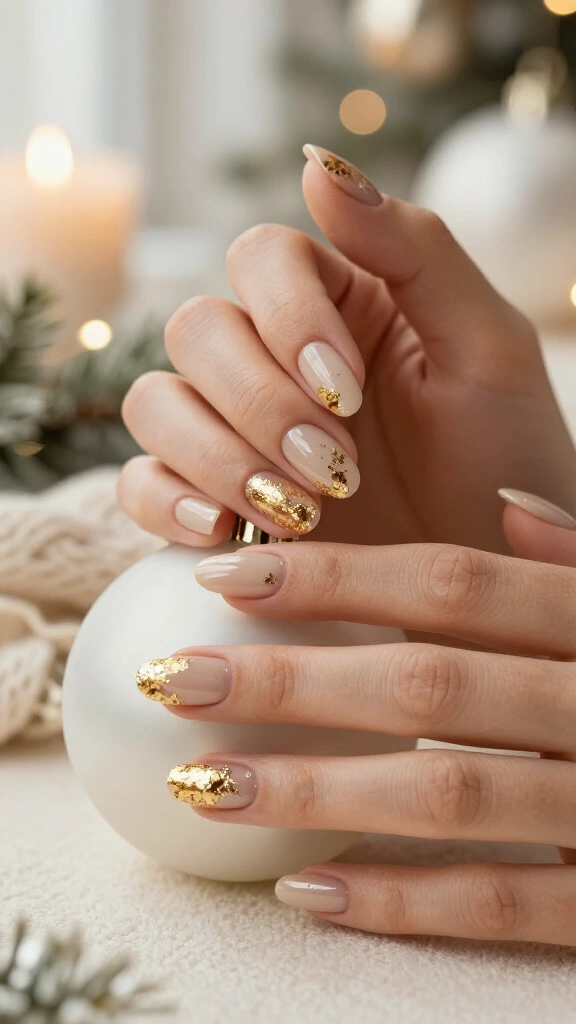 Neutral Almond with Gold Leaf Dust