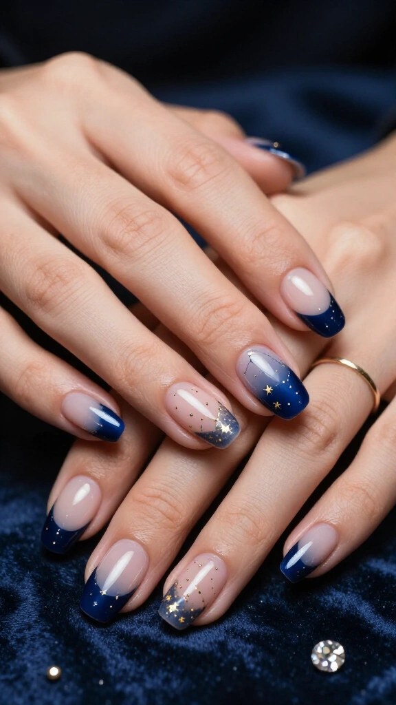 Midnight Blue and Starry Constellations