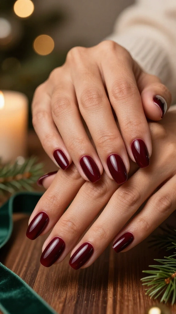High-Gloss Deep Bordeaux