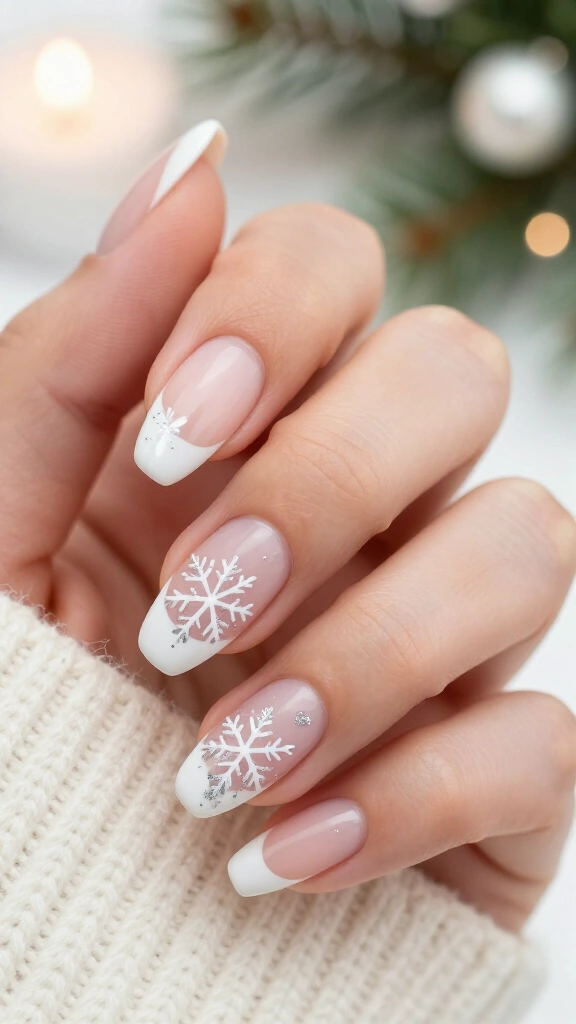 Delicate Snowflake Corner French
