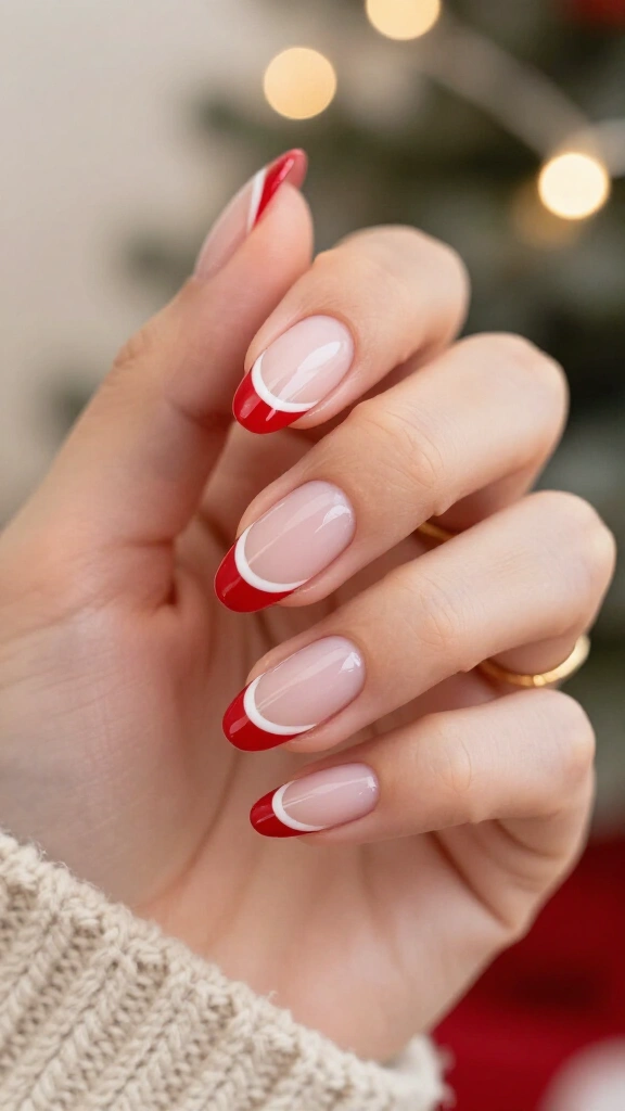Asymmetric Candy Cane Outline French