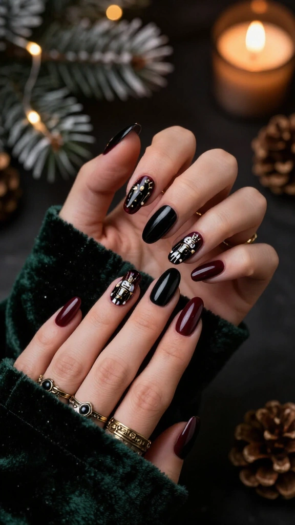 Gothic Nutcracker nails