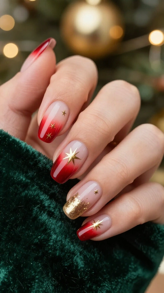 Fiery Red Aura with Gold Starlight Bursts