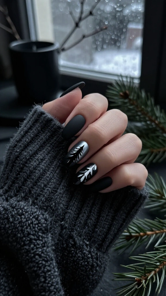 Matte Black Velvet Trees
