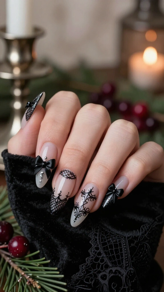 Victorian Lace & Black Bows