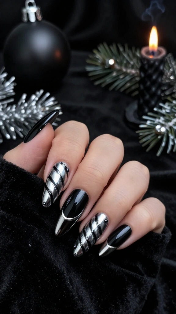 Chrome Obsidian Candy Canes