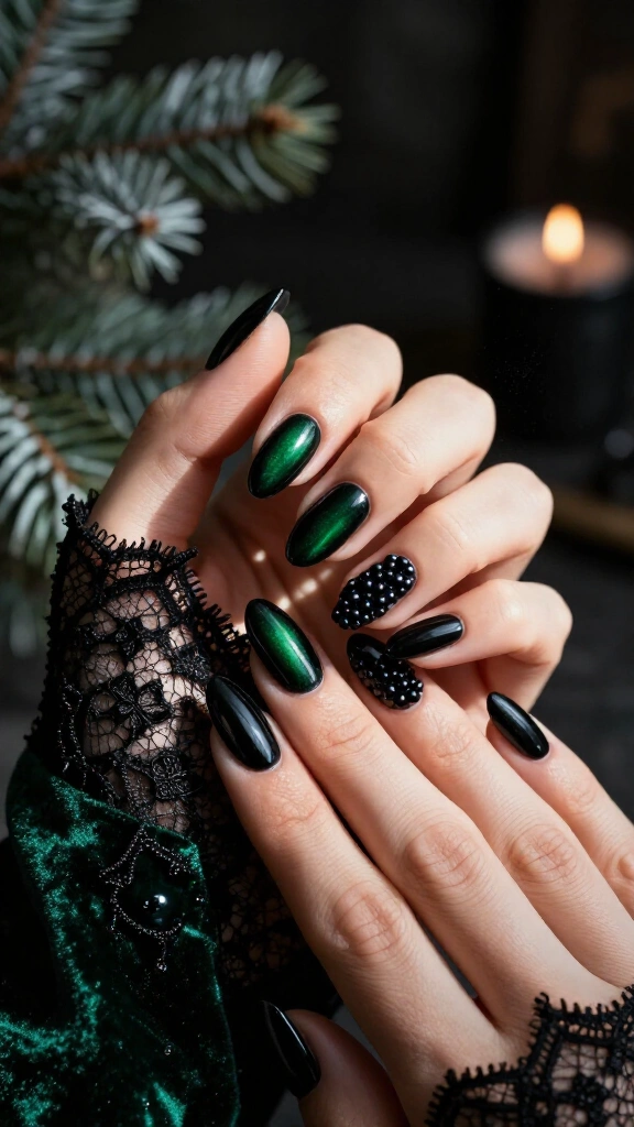 Midnight Emerald Holly Berries
