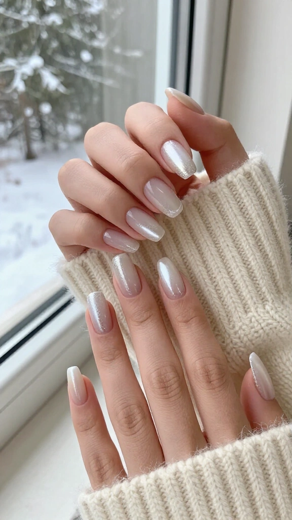 Sheer Glazed Frosted Tips