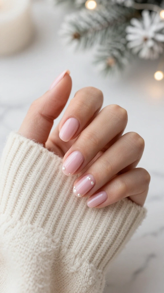 Clean Pearl Drops on Naked Nails