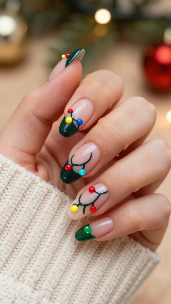 Christmas light string nails