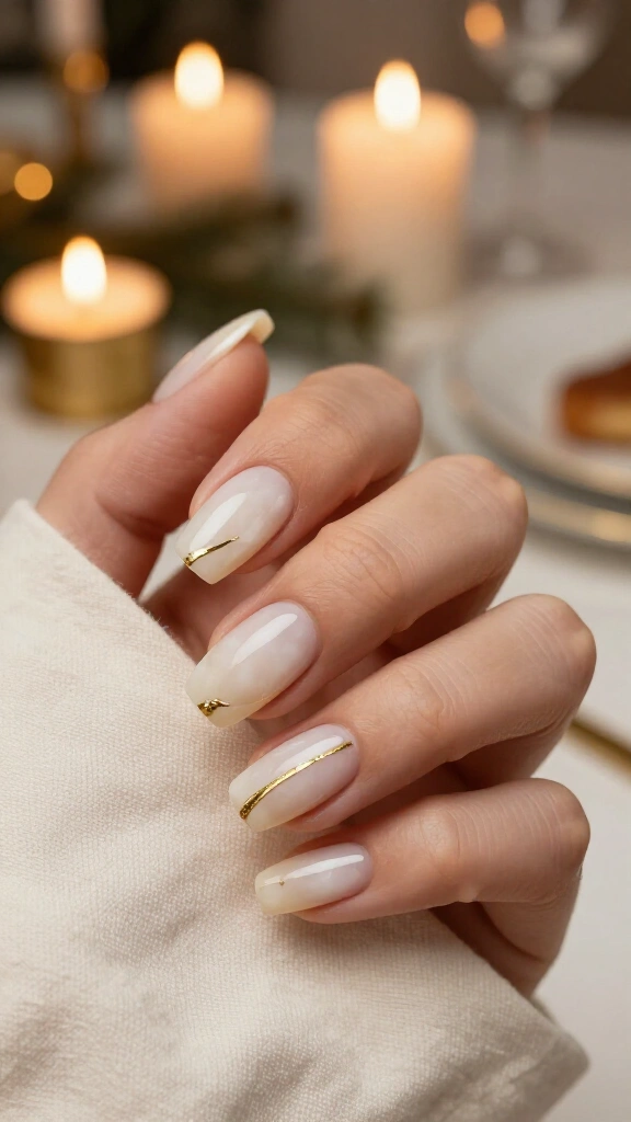 Milky Quartz with a Gold Thread