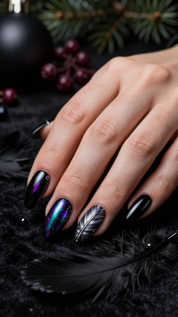 Raven Feather Chrome Accents