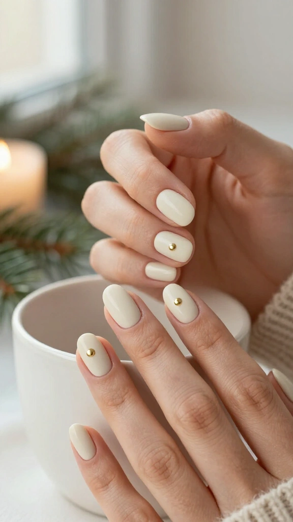 Matte Cream with a Gold Dot