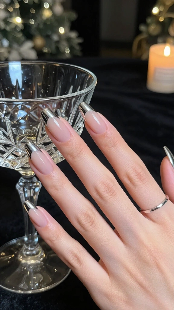 Silver Chrome French Tips