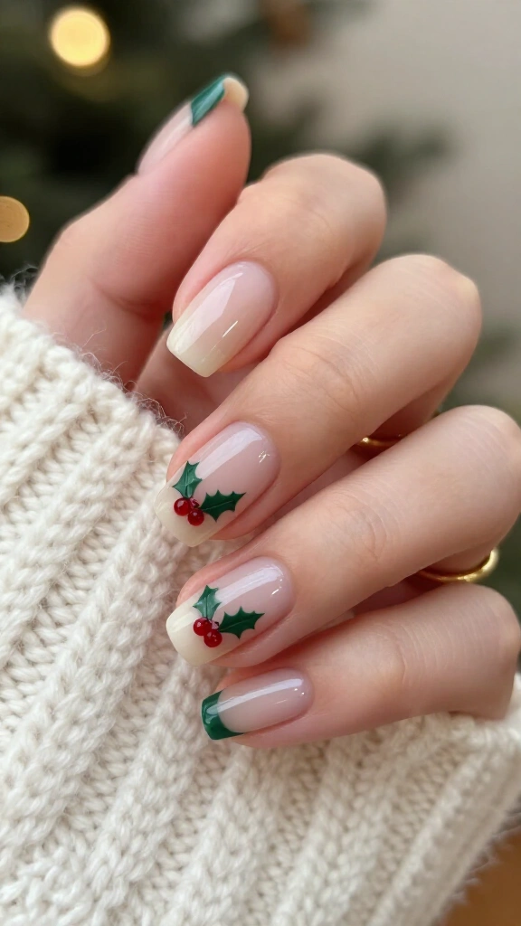 Dainty Holly Berry Cuticle Accents