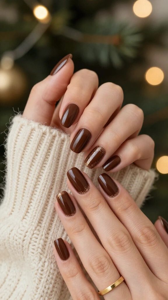 Rich Espresso with Micro Glitter Collar