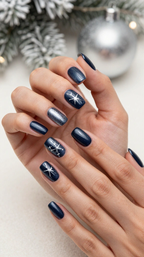 Midnight Navy with Starburst Constellations