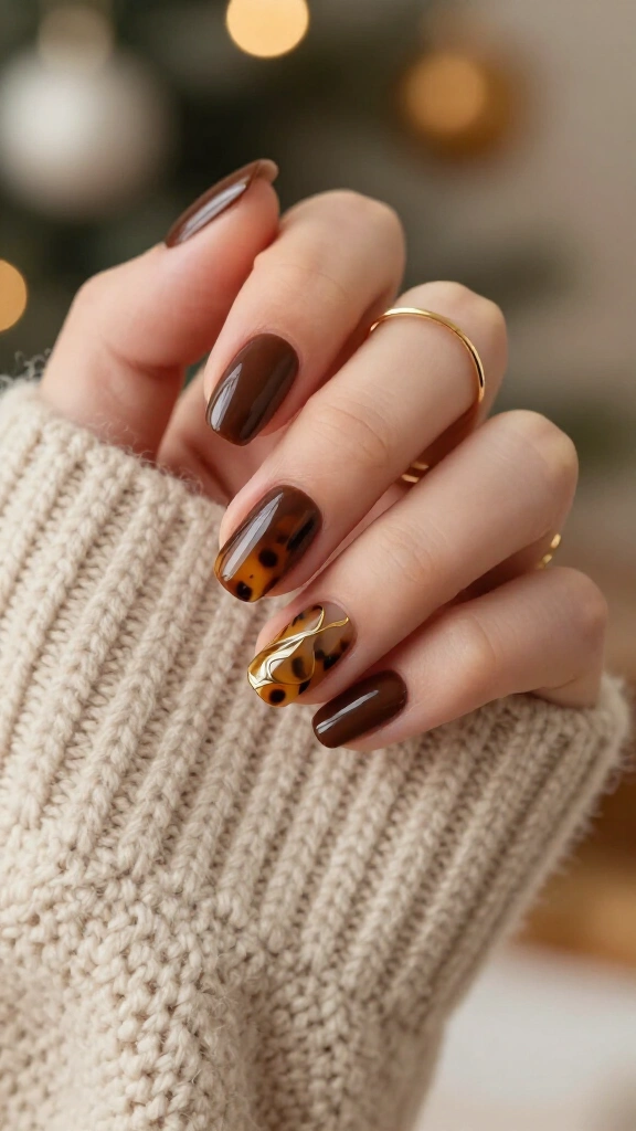 Espresso Tortoiseshell with Gold Ribbon