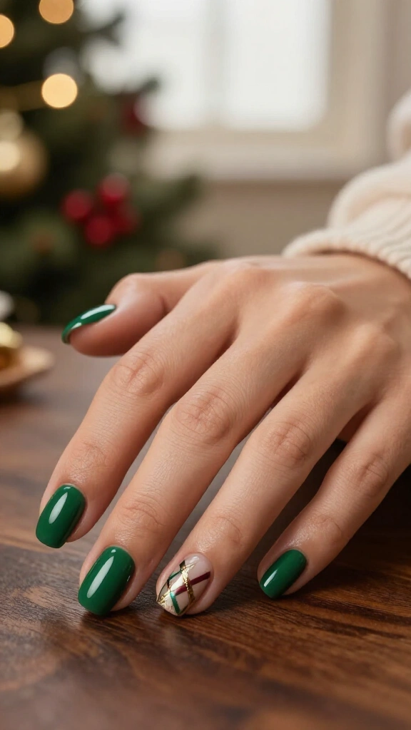 Gilded Tartan Accent Nail