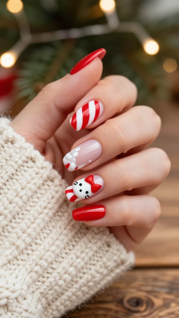 Candy Cane Striped Kitty