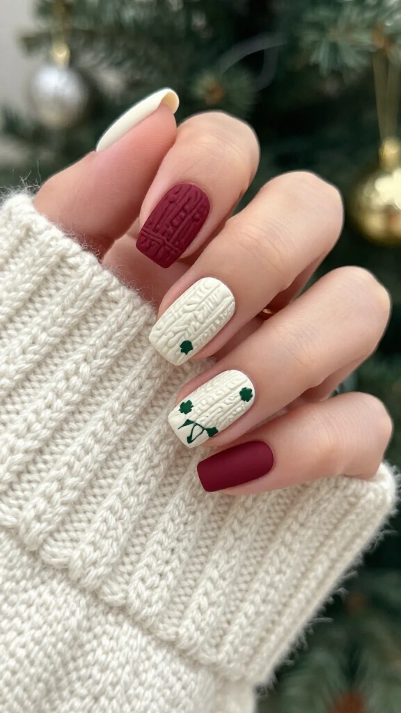 Sweater texture nails