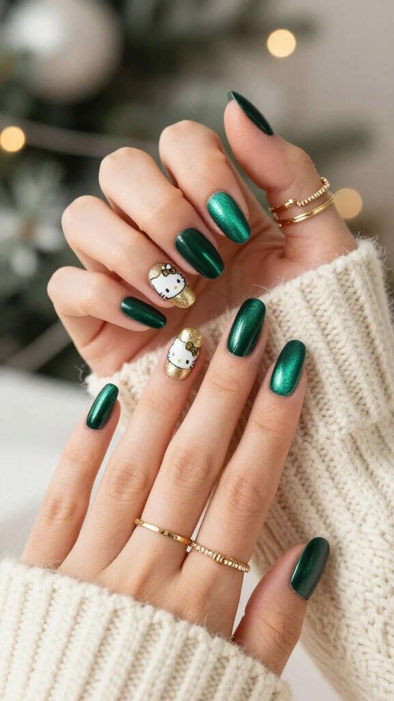 Velvet Emerald Green Kitty