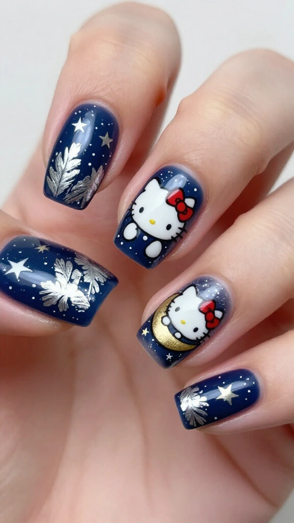Metallic Foil & Starry Night Kitty