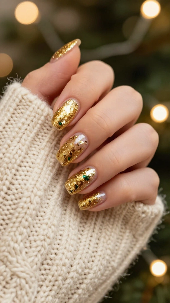 Glitzy Gold Flake Overlay