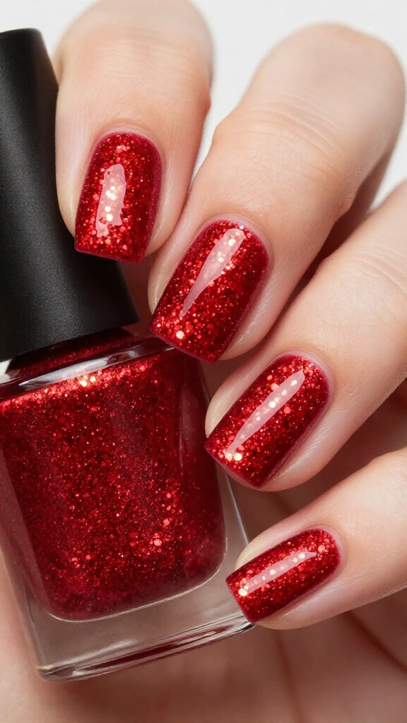 Candy Cane Red Glitter
