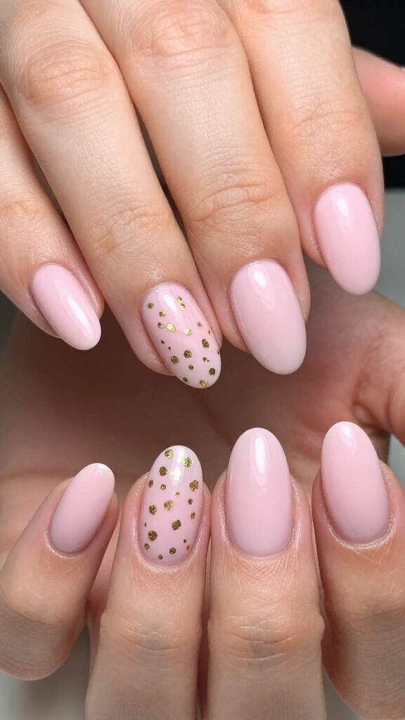 Ballet Slipper Pink with Gold Foil Flakes
