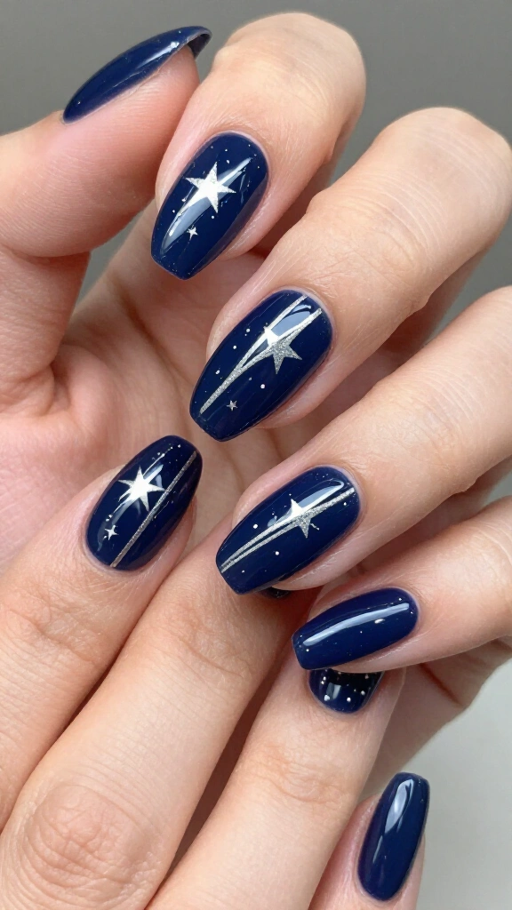 Midnight Navy with Silver Starlight
