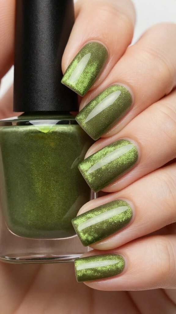 Olive Green Velvet Cat-Eye
