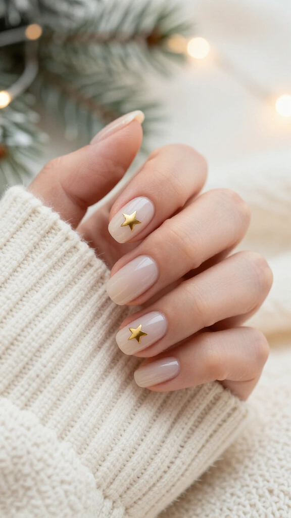 Translucent Nude with Tiny Gold Star Accents