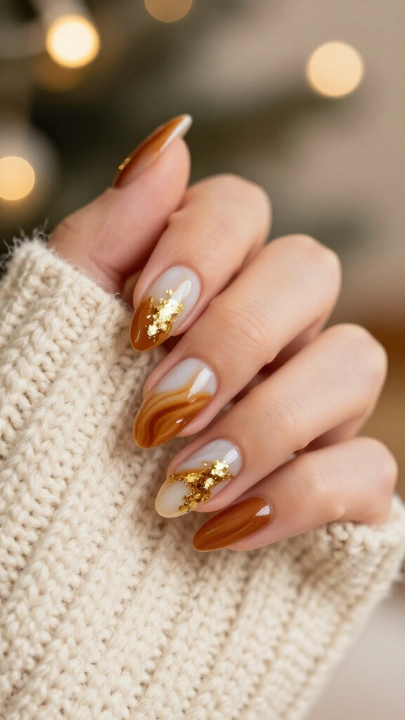Caramel Swirls with Fine Gold Flakes