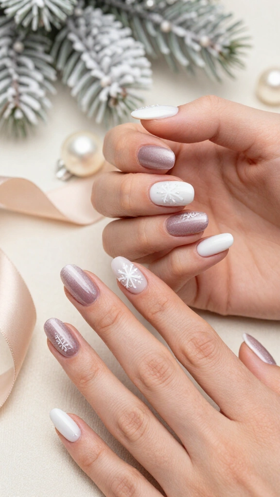 Pure Snowflake Stamping on Frosted Mauve