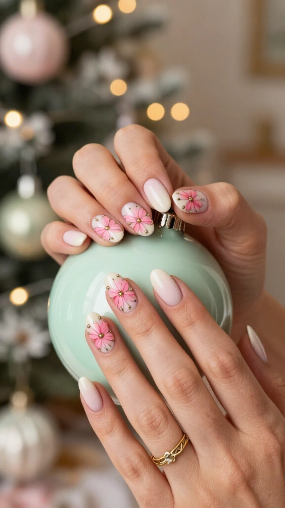 1950s pink poinsettias