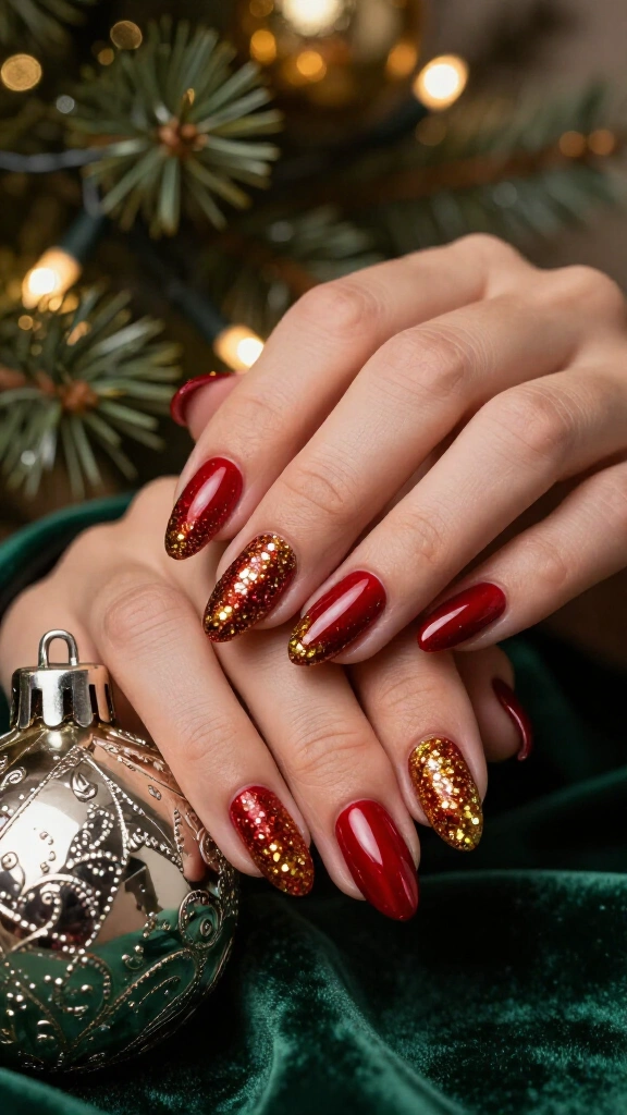 Gold tinsel tips